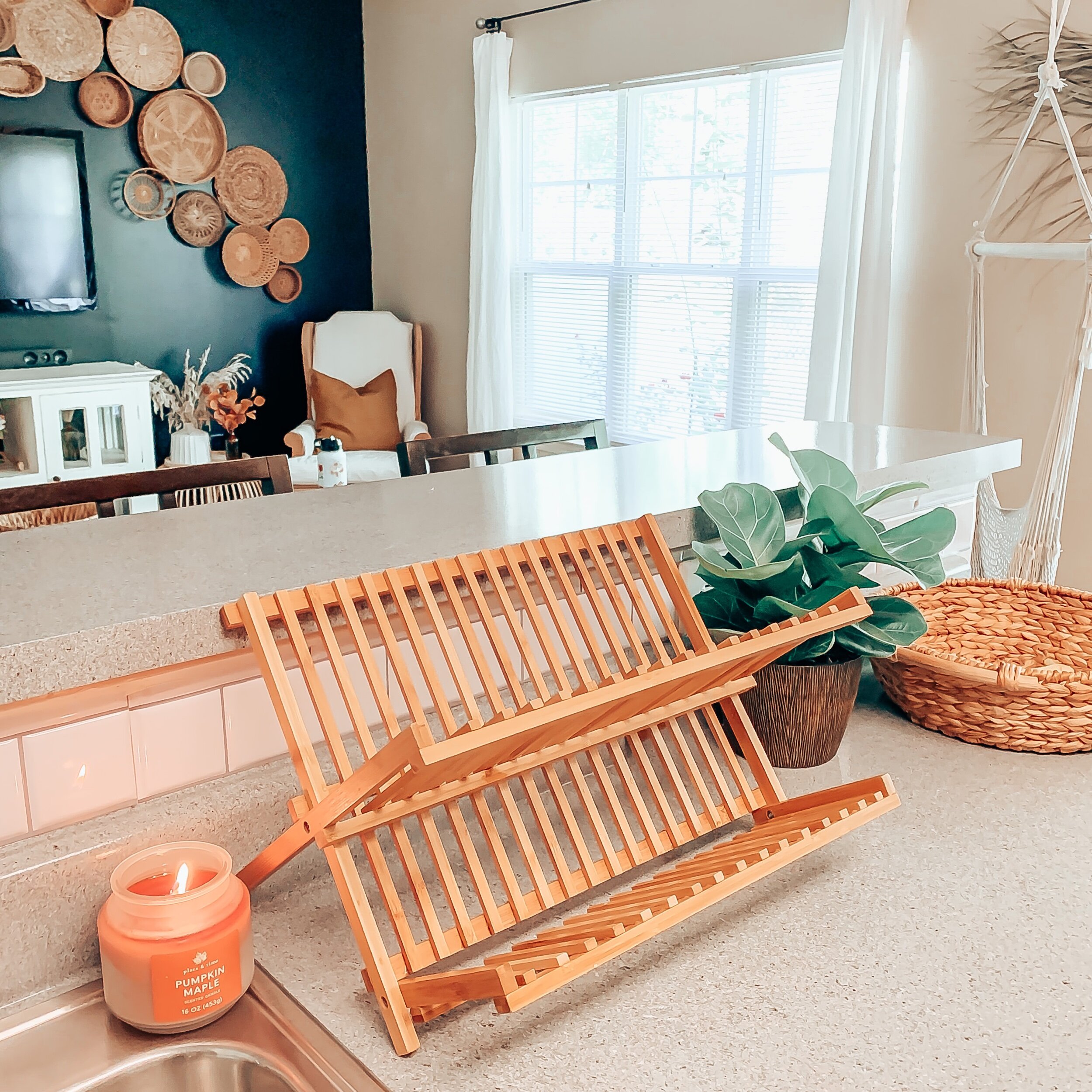 This beautiful bamboo dish rack is also from honey-can-do, click here to shop!